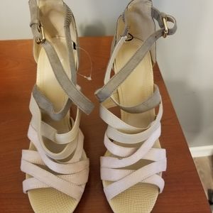 Creme and Taupe strappy sandals